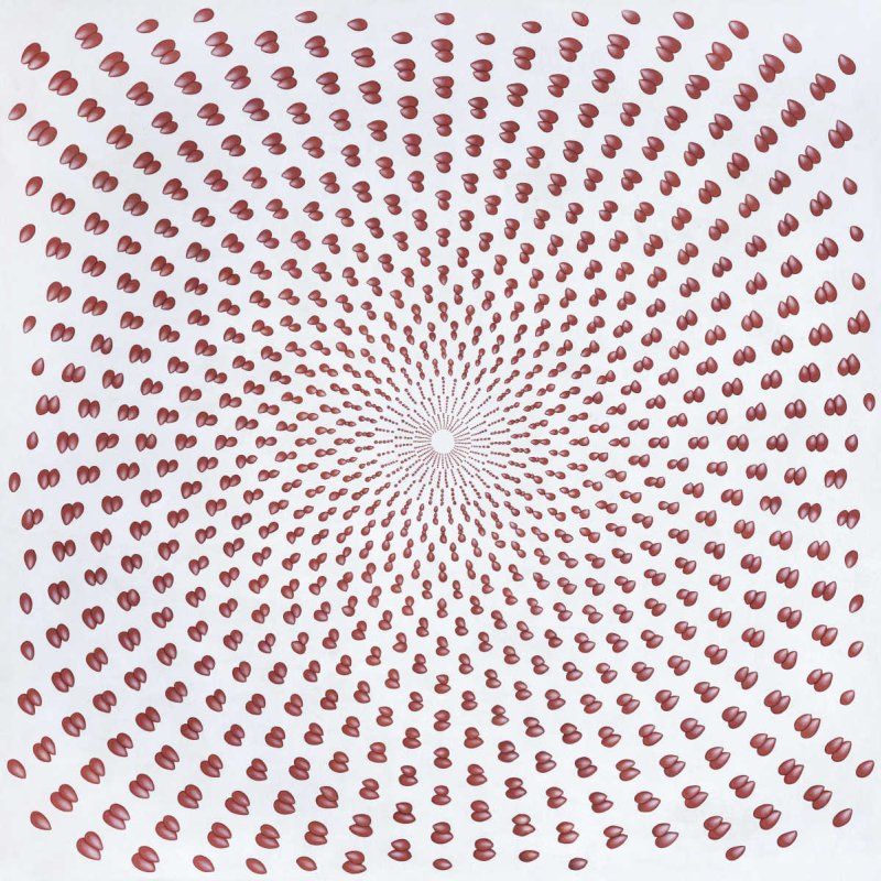 POMEGRANATE, 2023 • 35”x35” • Pigments & Arabic gum on handmade Sanganer paper