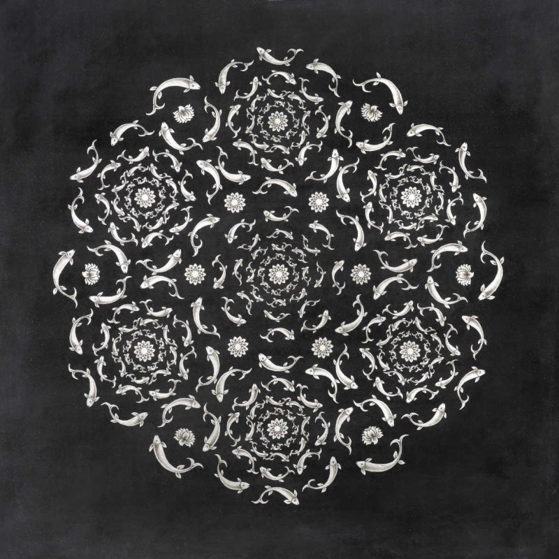 THE CHURNING, 2022 • 35”x35” • Stone pigment, platinum leaf and arabic gum on handmade Sanganer paper