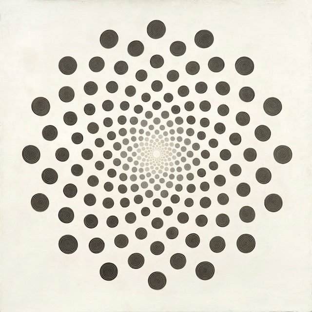 Churning of the Ocean I, 2015 • Pigment and Arabic gum on handmade Sanganer paper 36”x36”