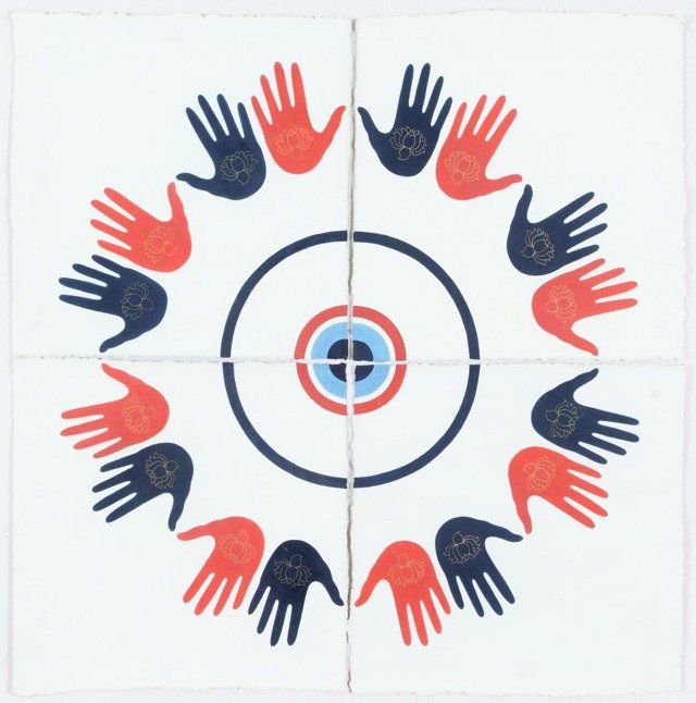 Rasa Lila, 2013 • Stone pigment and Arabic gum on handmade Sanganer paper 101.6 x 101.6cm. (40 ½” x 40 ½”)